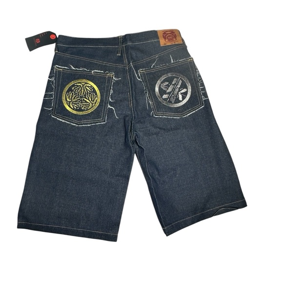 NWT Red Monkey Company Blue Denim Shorts size 36 - Picture 1 of 10